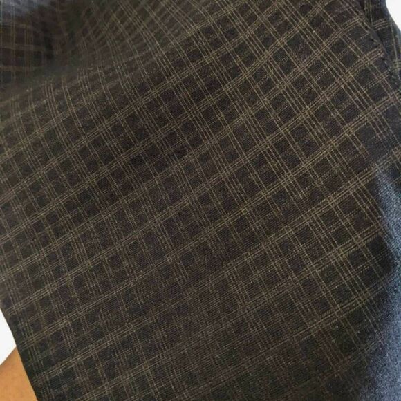 Nine West Gramercy Pants Women's Size 12 Black Gold Plaid Skinny Stretch Ankle - Picture 6 of 12